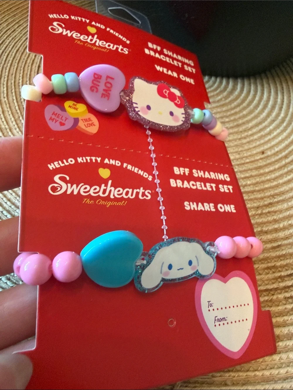 Hello Kitty x Sweethearts Pastel Bead BFF Bracelet Set w/Gift Tag & Cinnamoroll